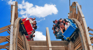 high five element of racing wooden roller coaster