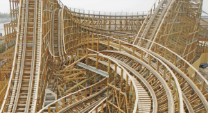 Fjord Flying Dragon wooden roller coaster under construction